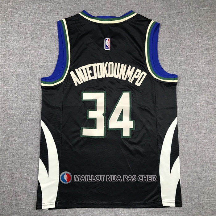 Maillot Enfant Milwaukee Bucks Giannis Antetokounmpo NO 34 Statement 2022-23 Noir